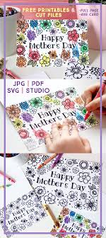 Mothers day coloring card mothers day coloring card. Free Printable Mother S Day Card Coloring Page Cut Files Too