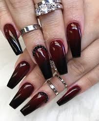 Black And Red Ombre Nails Red And Black Ombre Nails For Halloween Ombre Nails Black Ombre Nails Halloween Nails