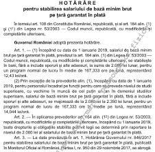 Mijloacele financiare necesare pentru implementarea proiectului sunt prevăzute în legea bugetul de stat pentru anul 2020 nr. Salariul Minim Brut 2019 Publicat In Monitorul Oficial Cat Va Fi Netul Primit De Angajat