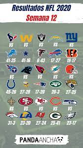 La semana 1 (kick off 2020) arrancó con el juego entre. Calendario Nfl Temporada 2020 Semana 13 Pandaancha Mx