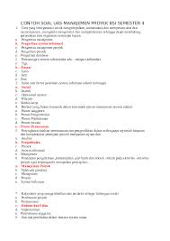 Doc Contoh Soal Uas Manajemen Proyek Bsi Semester Hasanal Bolqiah Nst Academia Edu