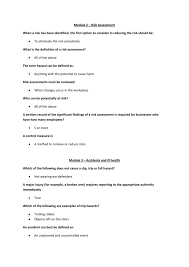 Level 6 health and safety answers. E Learning Answers 03 Health Safety