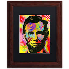 Trademark Fine Art "Abraham Lincoln I" Canvas Art by Dean Russo, White  Matte, Black Frame