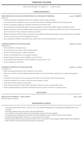 sales corporate manager resume sample