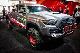Professional driver on closed course. Toyota Unveils 2017 Tacoma Trd Pro Race Truck Equipment World