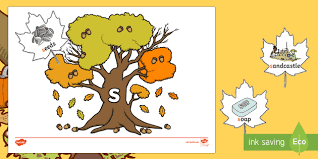 Suitable for children in kindergarten or up. Autumn Leaves And Trees Phase 2 Phonics Game Teacher Made