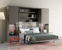 Letto a scomparsa contenitore, realizzabile su misura solo per forniture. Letto A Scomparsa Matrimoniale Con Divano E Penisola Sistema Nobu Clever