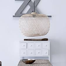 Suspension Ronde En Bambou Naturel Bloomingville Suspension Verre Bambou Mobilier De Salon