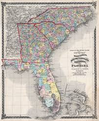 Underground water is the only source of drinking and domestic water supply in south florida. County Map Of North Carolina South Carolina Georgia And Florida Geographicus Rare Antique Maps