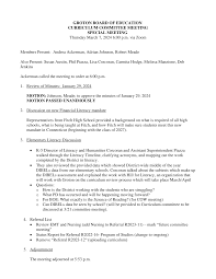 GROTON BOARD OF EDUCATION CURRICULUM COMMITTEE MEETING SPECIAL MEETING  Thursday March 7, 2024 6:00 p.m. via Zoom Members Pre