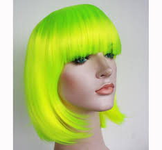 Black And Green Bob Wig Neon Green Bob Wig High Quality Party Bob Hair Women S Costume Bob Wig Ready To Ship Bob Wigs Wigs Green Wig