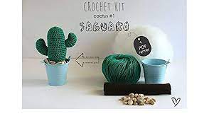 Each blog post will contain a different cactus patterns. Amazon Com Crochet Kit Cactus 1 Saguaro Crochet Pattern And Diy Kit Handmade