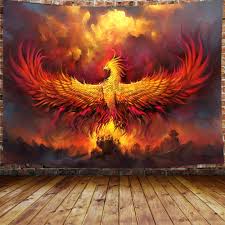 Bedroom house anime scenery background wallpaper resources. Fantasy Phoenix Bird Tapestry For Men Red Anime Animal Hippie Tapestry Wall Hanging For Bedroom Aesthetic Cool Tapestry Beach Blanket College Dorm Home Decor 71 W X 60 H Buy Online In