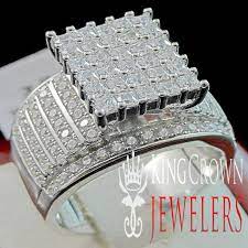 925 Silver Ladies Big Bold Engagement Bridal Ring White Gold Finish Lab Diamond White Gold Rings Bridal Rings Buy Diamond Ring