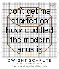 Baker's dozen alphabet, cross stitch pattern. The Office Cross Stitch Art Collectibles Cross Stitch Theartistloft Co Uk