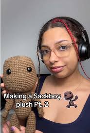 Part two of making a crochet Sackboy plushie! He turned out way better than  what I expected! Head over to my Instagram to apply! #crochettok #amigurumi