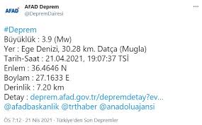 Son dakika 1 şubat 2021 i̇zmir'de peş peşe depremler! Mugla Datca Da 3 9 Siddetinde Deprem 21 Nisan Mugla Datca Da Deprem Mi Oldu
