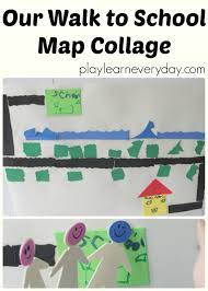 Our Walk To School Map Collage Map Collage Toddler Learning Activities Walk To School