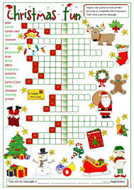 Christmas Fun Crossword English Esl Worksheets Christmas Worksheets Christmas School Christmas Crossword