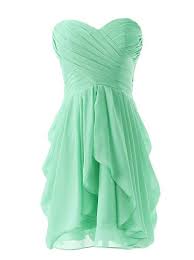 Dressystar Short Strapless Chiffon Social Gathering Gown Night Gown Mint Two