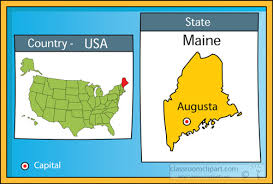 Maine isn't a capital its a state and maine's capital is augusta. Us State Maps Clipart Photo Image Augusta Maine 2 State Us Map With Capital Clipart Classroom Clipart