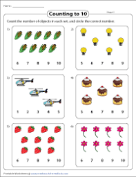 counting to 10 worksheets
