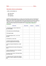 Fail to reject the null hypothesis cv: Worksheet Observation Inference Hypothesis