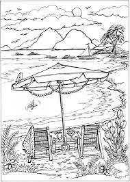 Summer holidays, party and rest hand drawn coloring book for adult. Download Beach Scene Coloring Page Beach Coloring Pages Summer Coloring Pages Beach Coloring Pages For Adults