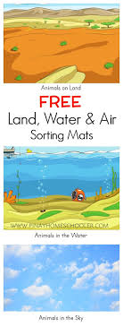 Free Land Water And Air Sorting Mats Water Animals Preschool Afterschool Activities Sorting Activities