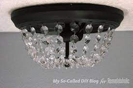 Mia faceted crystal flushmount | pottery barn in flush mount chandelier and ceiling lights view photo 25 of 40. Exposed Basement Ceiling Lighting Collections Catholique Ceiling