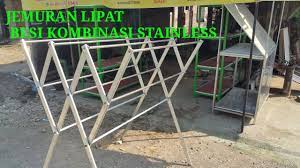 Cara membuat jemuran lipat dari besi holo dan pipa aluminium. Buat Jemuran Lipat Dari Besi Hollow Kombinasi Tainless Youtube