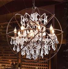 Vintage Orbital K9 Crystal Chandelier Lamp Diy American Home Deco Living Room Retro Rust Iron Luxury Chandelier Lighting Fixture Pendant Lights Aliexpress