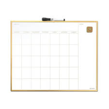 U Brands 20 In X 16 In Gold Aluminum Frame Magnetic Monthly Calendar Dry Erase Board 364u00 01 Dry Erase Board Calendar Dry Erase Board Dry Erase Calendar
