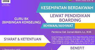 Demikianlah berita lowongan kerja pekalongan terbaru untuk bulan ini yang dapat kami sampaikan untuk sobat pengunjung setia www.gingsul.com, website info lowongan kerja terbaru dan terkini seluruh indonesia. Lowongan Pekerjaan Guru Bimbingan Konseling Bk Di Ibnu Hajar Boarding School Loker Guru Bimbingan Konseling Bk Di Ibnu Hajar Boarding School Sokopati Online