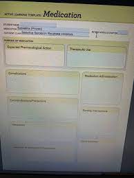 Solved Active Learning Template Medication Student Name Chegg Com