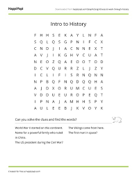 intro to history free word search puzzle worksheets happi papi