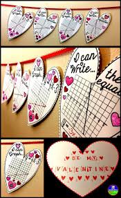 Valentine S Day Algebra Linear Equations Hearts Math Pennant Math Valentines Math Pennant Math Classroom Decorations