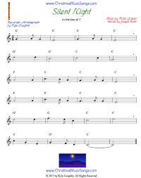 silent night for recorder free sheet music