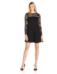 Karen Kane Women S Long Sleeve Lace Yoke Swing Dress Special Product Just For You See It Now With Images Black Long Sleeve Dress Floral Dress Black Lace Swing Dress