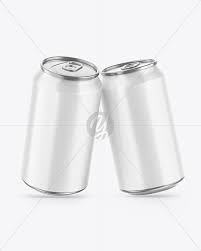 Two Metallic Drink Cans W Glossy Finish Mockup In Can Mockups On Yellow Images Object Mockups
