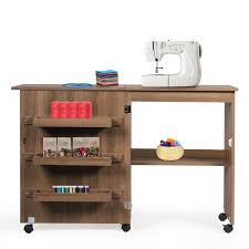 Folding Sewing Craft Table Shelf Storage Cabinet Home Furniture Sewing Table Storage Cabinet Shelves Folding Sewing Table