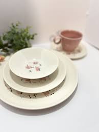 Vintage Vernon Ware Tickled Pink Metlox, 5 Piece Place Setting 50s MCM  Atomic