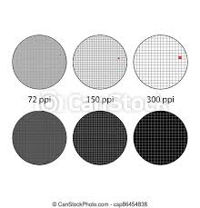 Achieving pixel perfection when designing ui elements can be simple thanks to photoshop's snap to pixels feature. Different Ppi Circles Three Circles With Blue Squares Grid Dots Per Inch Illustration Or Pixel Per Inch Wallpaper One Canstock