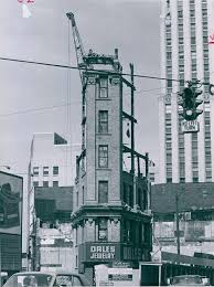 Flatiron Building Demolition Akron 1967 Akron Beacon Journal Photograph Archives Summit Memory Akron Flatiron Building Akron Ohio