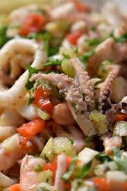 Warmer weather calls for quick and easy recipes and this chopped cold dill shrimp salad is light and delicious as a salad, po' boy sandwich, scooped into a fresh tomato or avocado or as a side. Seafood Salad The Best Italian Appetizer She Loves Biscotti