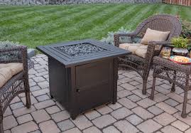 With the blue rhino fire pit, you can keep your feet toasty warm on a cool night and even roast marshmallows. Blue Rhino Endless Summer Outdoor Propane Gas Lava Rock Patio Fire Pit Brown Outdoor Cooking Eating Yard Garden Outdoor Living