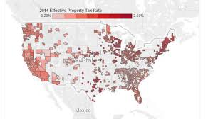 the counties with the highest property taxes american maps