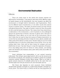 Environmental Destruction Reflection There Are Many Ways In The World That Human Impacts Are Affecting The Env Essay Writing Skills Mother Earth Essay Essay