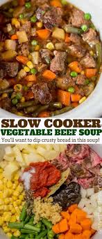 Slow Cooker Vegetable Beef Soup With Is The Most Comforting Easy Soup You Ll Make You Ll Wan Vegetable Soup Crock Pot Beef Soup Recipes Beef Soup Slow Cooker