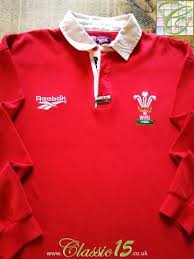 Official Reebok Wales Home Long Sleeve Rugby Shirt From The 1996 97 International Season Long Sleeve Rugby Shirts Rugby Shirt Classic Rugby Shirts